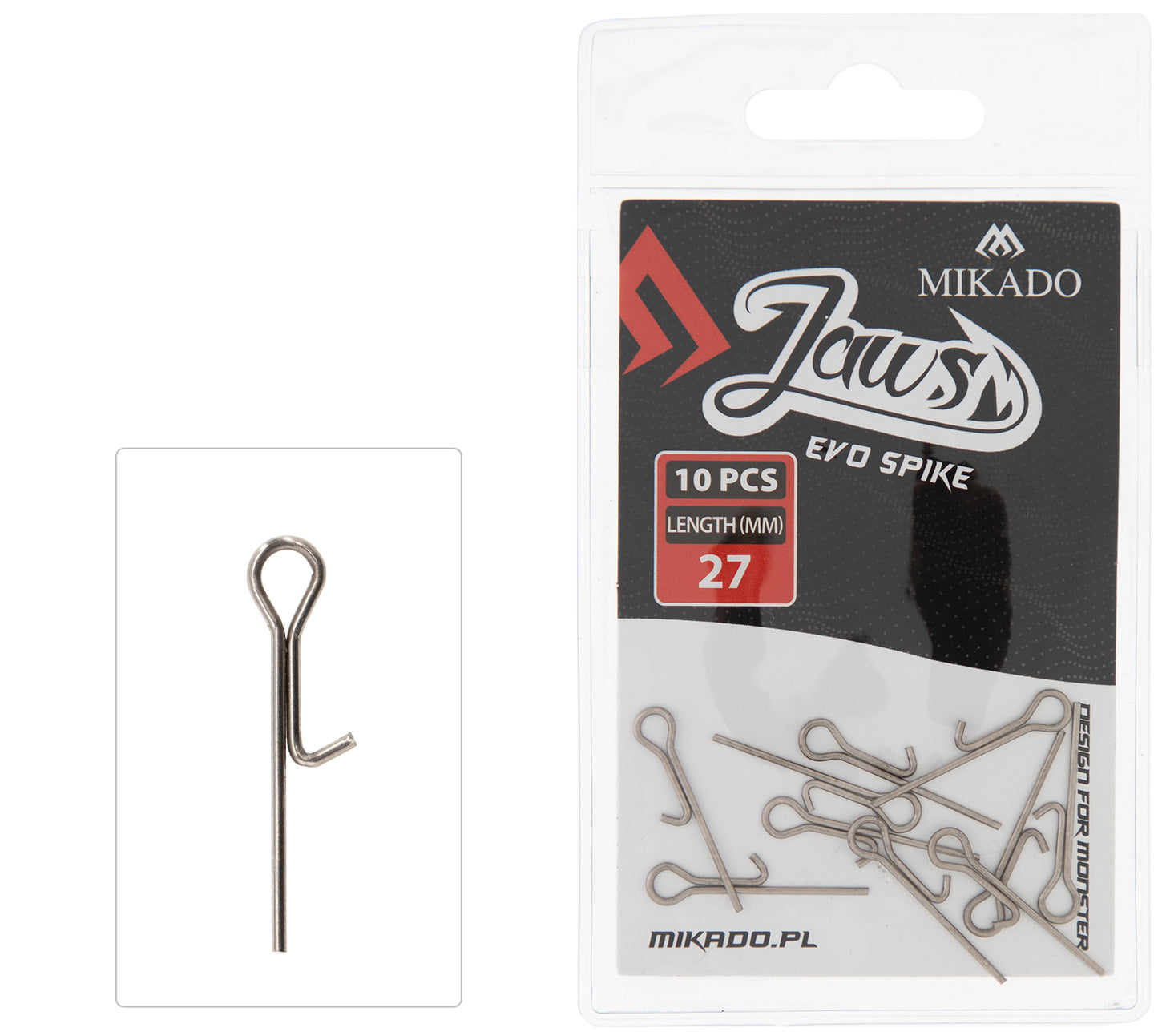 Mikado Pin Für Köder - Jaws Evo Spike - 27 Mm -  10 STK.