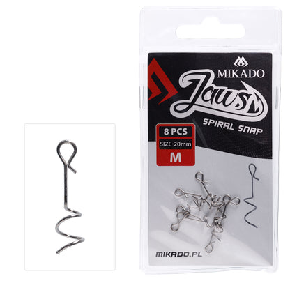 Mikado Schraube - Mit Einem Clip Für Haken Offset Jaws Spiral Snap S - 15mm - 8 Stk.