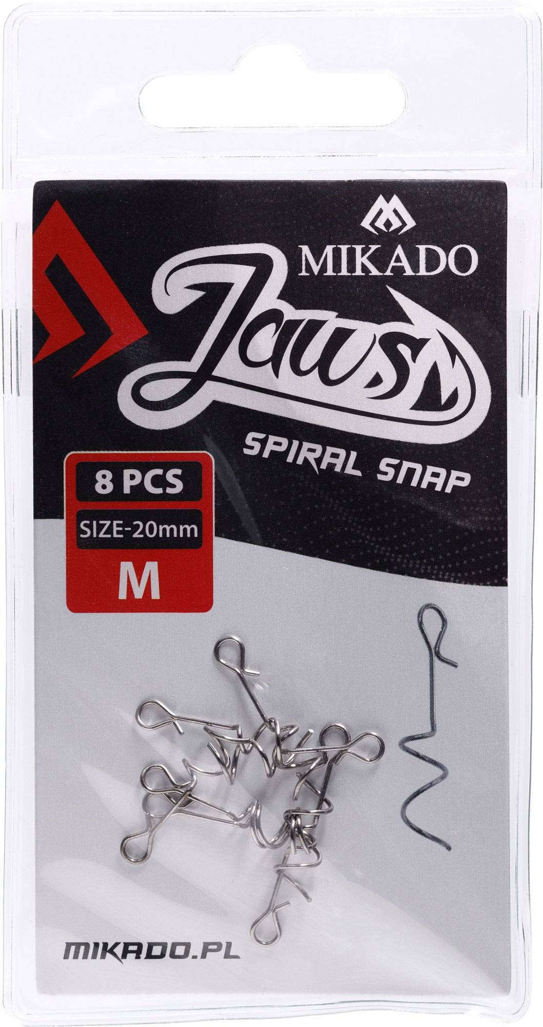 Mikado Schraube - Mit Einem Clip Für Haken Offset Jaws Spiral Snap M - 20mm - 8 Stk.