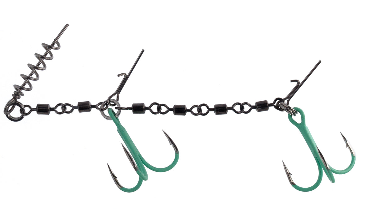 Mikado Stinger - Von Wirbeln Jaws Double Evo Stinger Fluo Xl - 35kg - NR. 2/0 - 1 Stk.