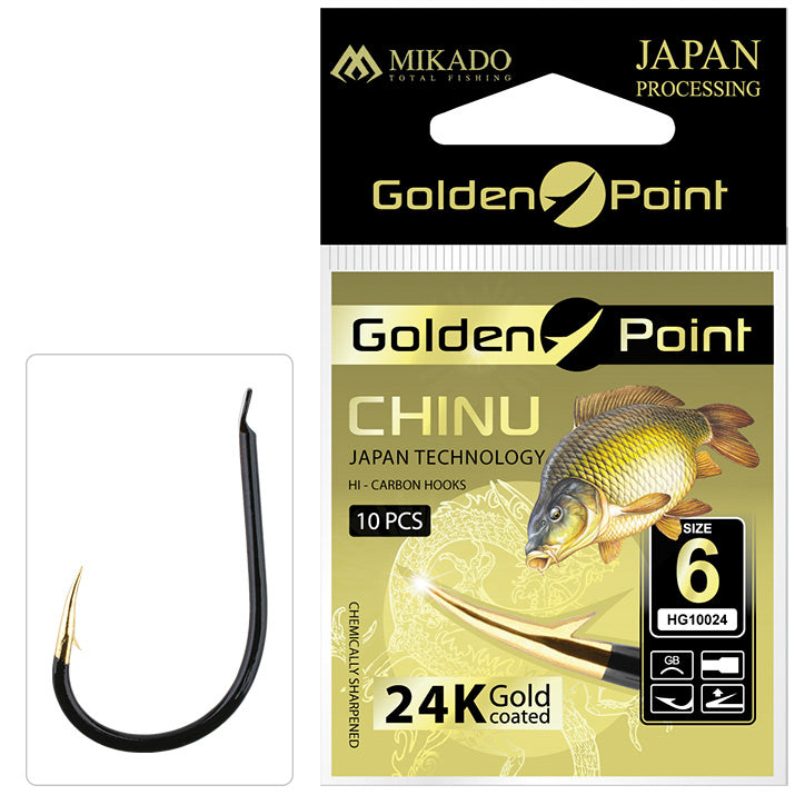 Mikado Haken - Golden Point - Chinu NR. 8 Gb - 10 Stk.