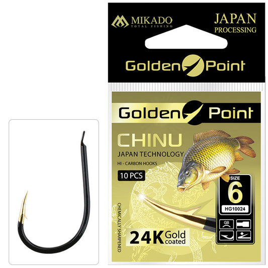 Mikado Haken - Golden Point - Chinu NR. 8 Gb - 10 Stk.