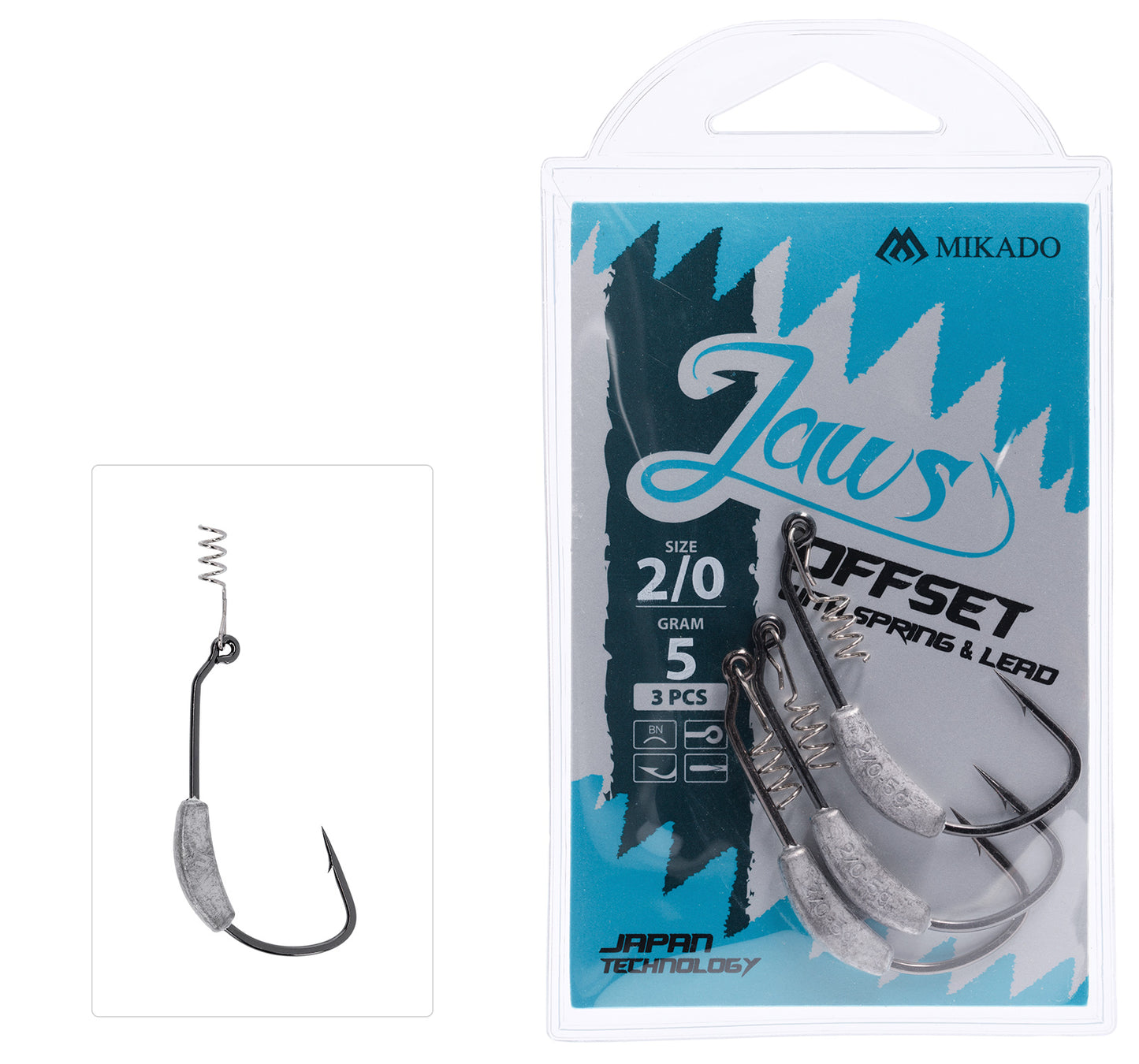 Mikado Haken - Jaws Offset Mit Schraube Und Blei 7g NR. 3/0 - 3 Stk.