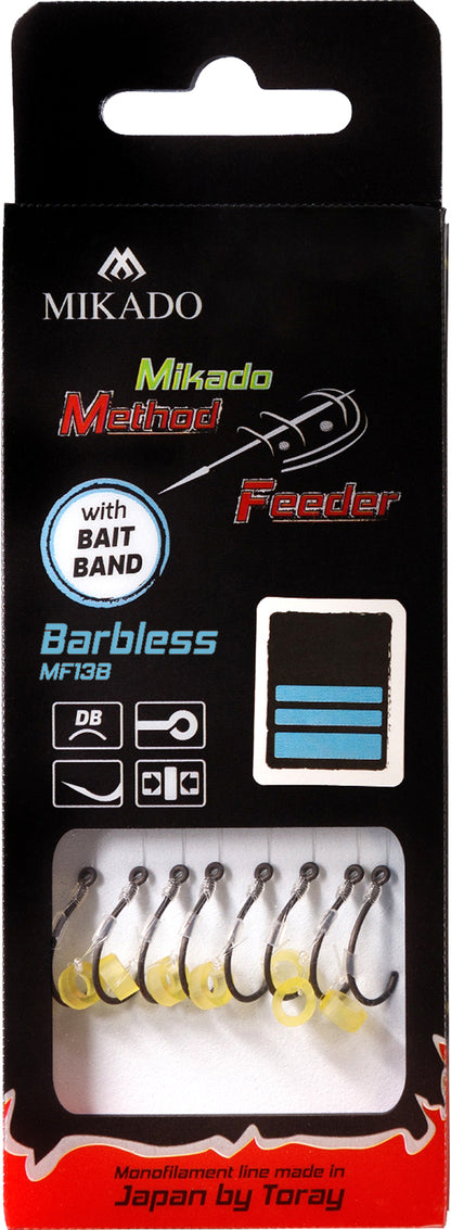 Mikado Methode Feeder Rig - Mit Gummi Haken Ohne Widerhaken 6 / Schnur 0.25mm/10cm - 8 Stk.