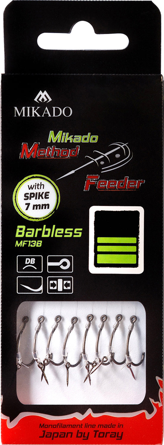 Mikado Methode Feeder Rig - Mit Nadel Haken Ohne Widerhaken 6 / Schnur 0.25mm/10cm - 8 Stk.