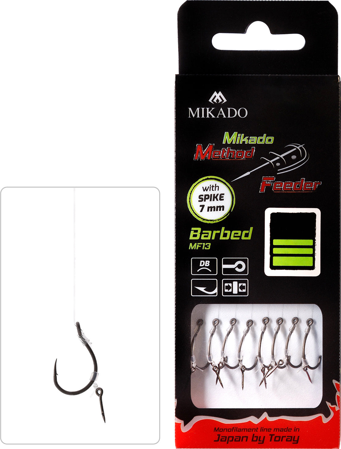 Mikado Methode Feeder Rig - Mit Nadel - Haken Mit Widerhaken Grösse 10 / Schnur: 0.23mm/10cm - 8 Stk.