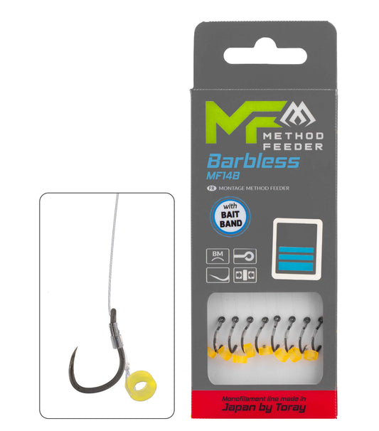 Mikado Leader Mf - MF14 Mit Gummi - Haken Ohne Widerhaken 8 / SCHNUR: 0.23mm/10cm - 8 Stk.
