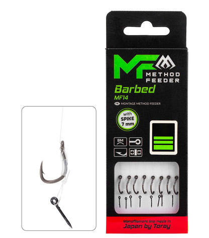 Mikado Leader Mf - MF14 Mit Nadel - Haken Mit Widerhaken Grösse  6 / SCHNUR: 0.25mm/10cm - 8 Stk.