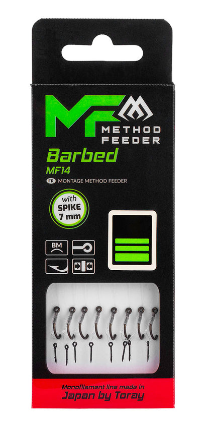 Mikado Leader Mf - MF14 Mit Nadel - Haken Mit Widerhaken Grösse  12 / SCHNUR: 0.20mm/10cm - 8 Stk.