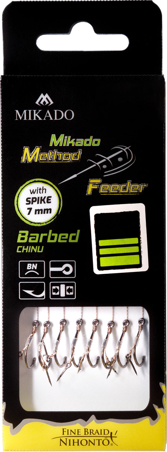 Mikado Methode Feeder Rig - Mit Nadel - Haken Mit Widerhaken Grösse 10 / Geflochtene Schnüre: 0.12mm/10cm - 8 Stk.