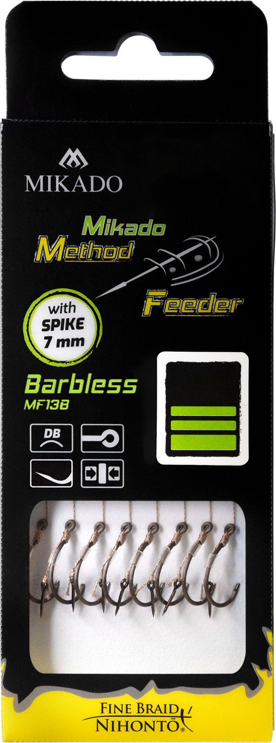 Mikado Methode Feeder Rig - Mit Nadel Haken Ohne Widerhaken 8 / Geflochtene Schnüre 0.14mm/10cm - 8 Stk.