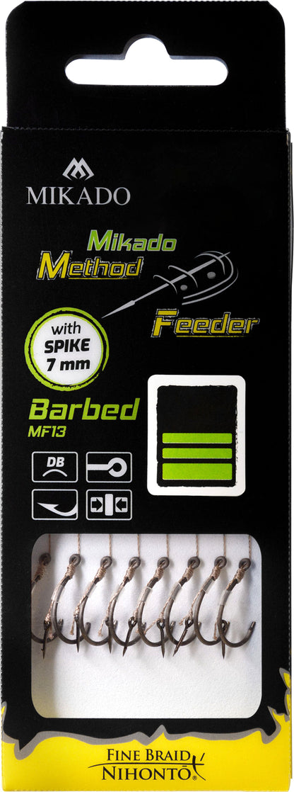 Mikado Methode Feeder Rig - Mit Nadel - Haken Mit Widerhaken Grösse 6 / Geflochtene Schnüre: 0.16mm/10cm - 8 Stk.