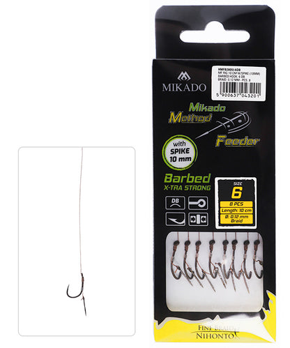 Mikado Mf Rig - Mit Nadel - Haken Mit Widerhaken Grösse 8 Db / Geflochtene Schnüre: 0.12mm/10cm - 8 Stk.