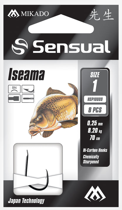 Mikado Gebundene Haken - Sensual - Iseama No 6 Bn / Schnur: 0.20mm/70cm - 8 Stk.