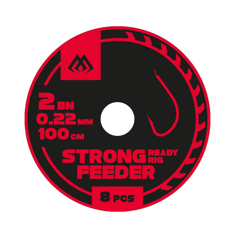 Mikado Ready Rigs - Strong Feeder Nr 12 Bn / Monofile Schnur: 0.14mm/80cm - 8 pcs.