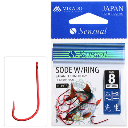 Mikado Haken - Sensual - Sode W/RING NR. 10 Red - 10 Stk.