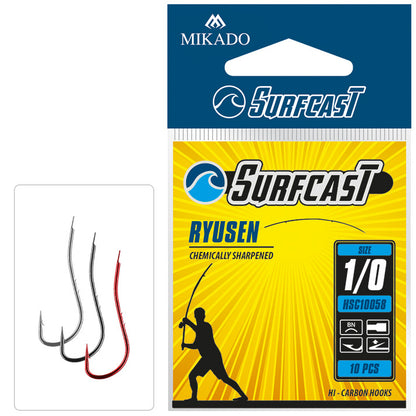 Mikado Haken - Surfcast - Ryusen NR. 8 Red - 10 Stk.