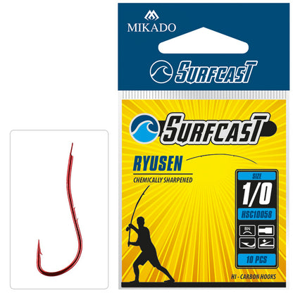 Mikado Haken - Surfcast - Ryusen NR. 8 Red - 10 Stk.