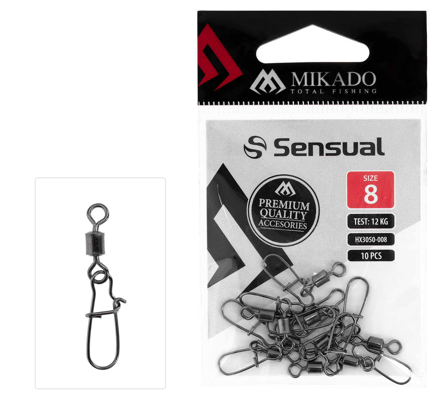 Mikado Roll-Wirbel - Mit Fastlock Snap NR. 6 Bn - 10 Stk.