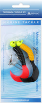 Mikado Meeres-Set - Pilk Twist Jighead Rig 7.5cm-2x6g - Gelb Rot Schwarz - 1 Satz