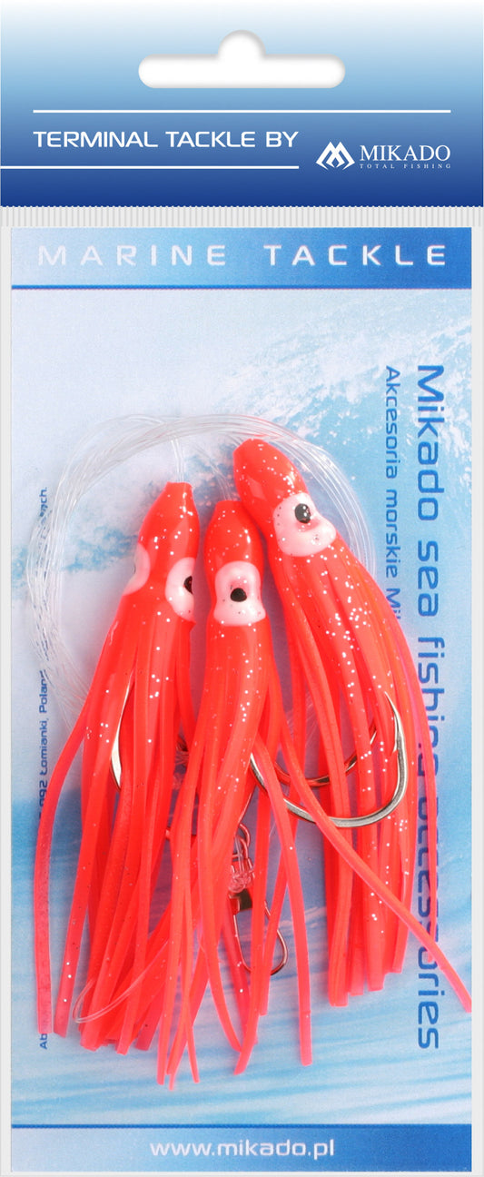 Mikado Meeres-Set - Octopus Rig 12cm - Haken 3x7/0 - Rot - 1 Satz