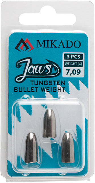Mikado Blei - Jaws Tungsten Bullet - 7.09g - Stahl Und Grau - 3 Stk.
