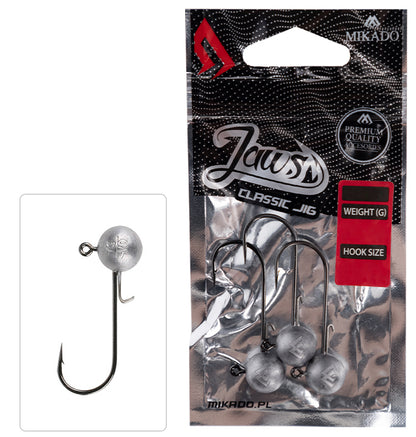 Mikado Jig Head - Jaws Classic - 10g-2/0 Bn - 3 Stk.