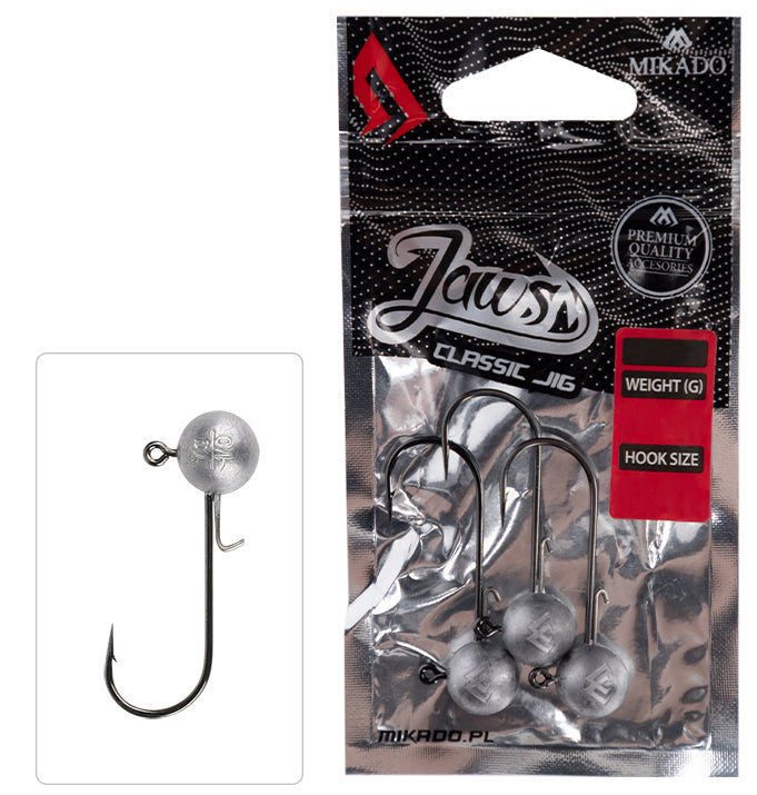 Mikado Jig Head - Jaws Classic - 10g-5/0 Bn - 3 Stk.