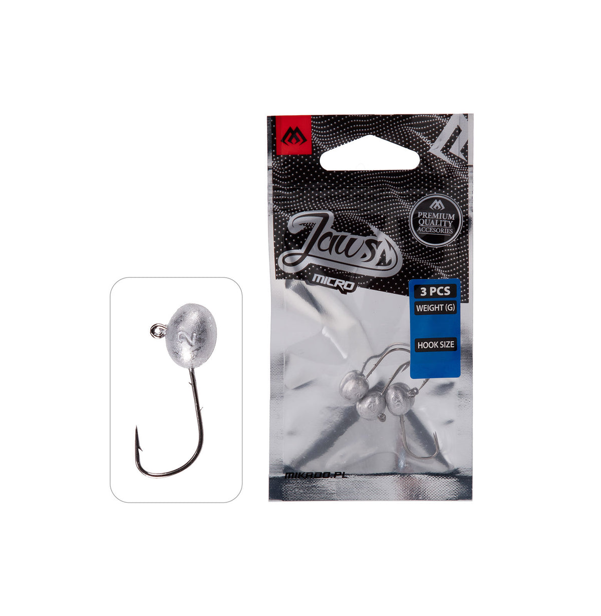 Mikado Jig Head - Jaws Micro - 2.5g-1 Bn - 3 Stk.