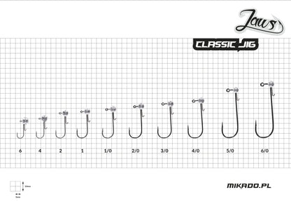Mikado Jig Head - Jaws Classic - 10g-2/0 Bn - 3 Stk.