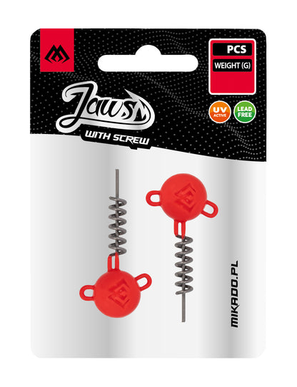 Mikado Jig Head - Jaws Mit Schraube - Uv-Orange 50g - 2 Stk.