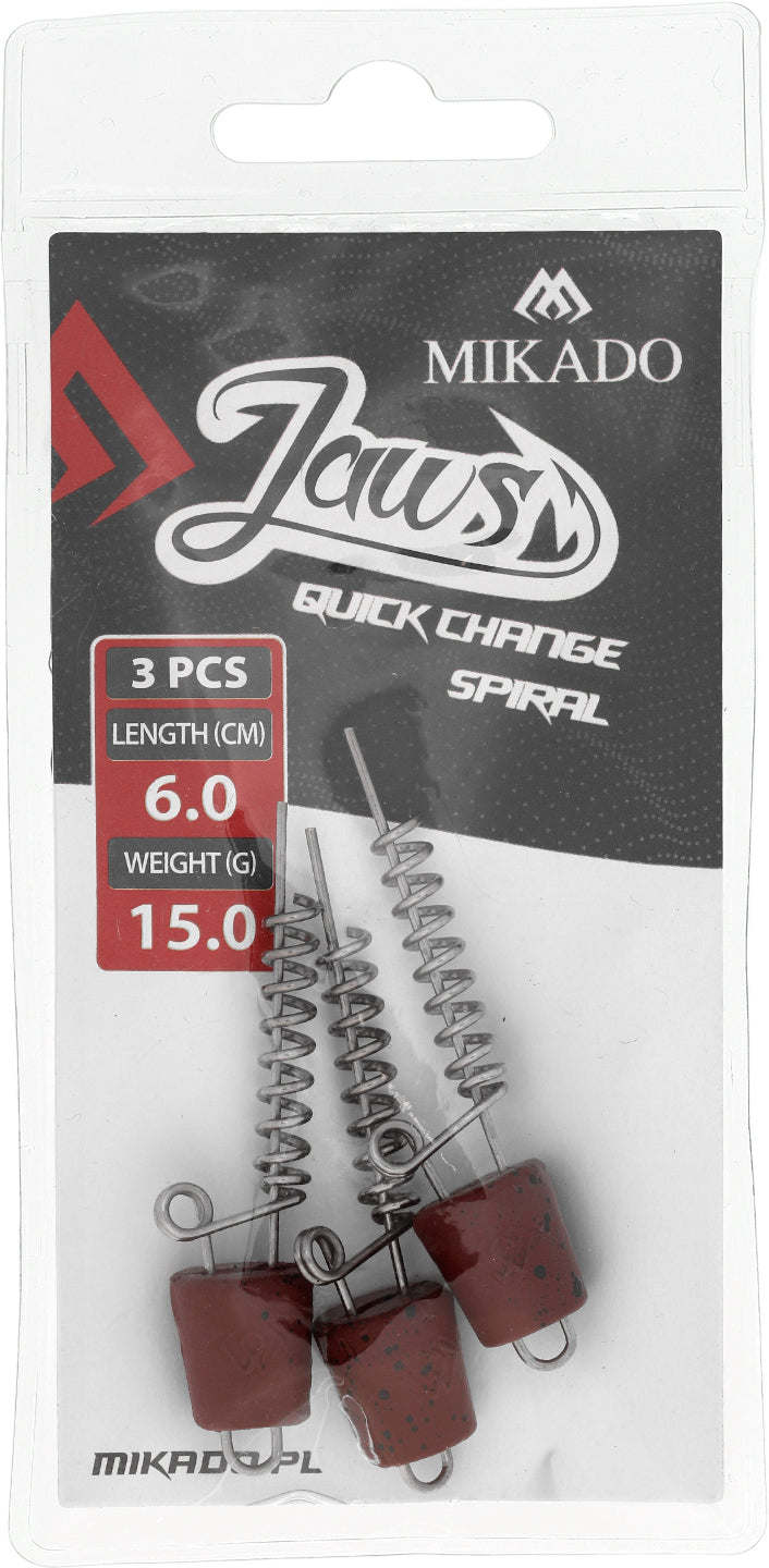 Mikado Schraube - Für Köder - Jaws Quick Change Spiral - 15gr - 6cm - 3 Stk.