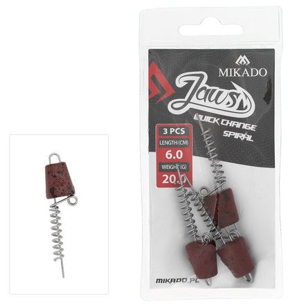 Mikado Schraube - Für Köder - Jaws Quick Change Spiral - 20gr - 6cm - 3 Stk.