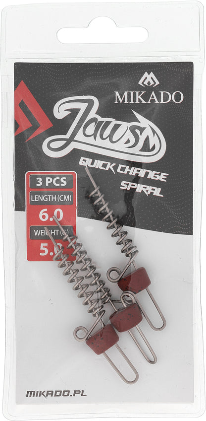 Mikado Schraube - Für Köder - Jaws Quick Change Spiral - 5gr - 6cm - 3 Stk.