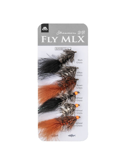 Mikado Set - Künstliche Fliegen - Streamers Woolly Bugger - Barbed - 1 Satz