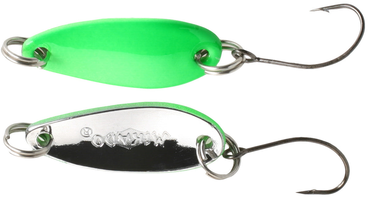Mikado Blinker - Mini Spoon - Fluo Grün Und Silber