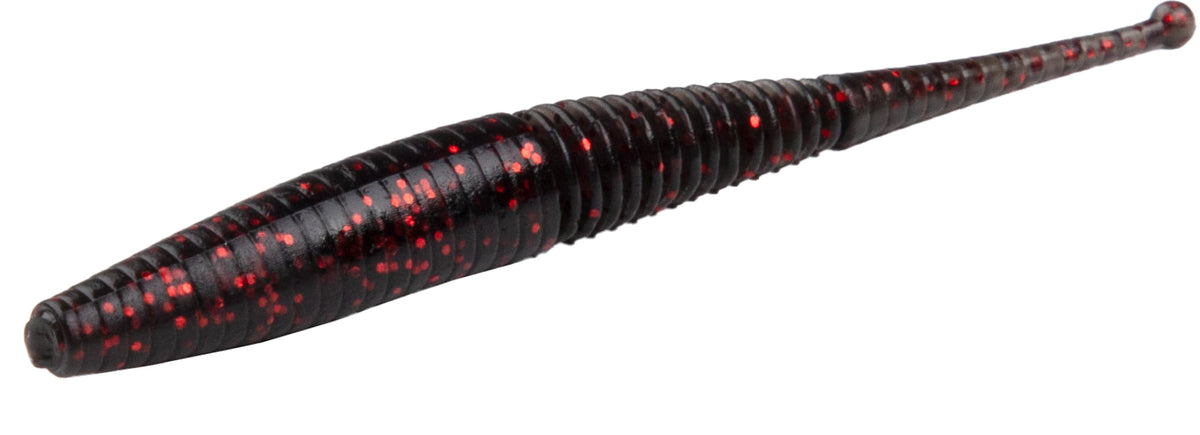 Mikado Köder - M-Craft Wiggly Worm 75mm / Motoroil Fire - 8 Stk.