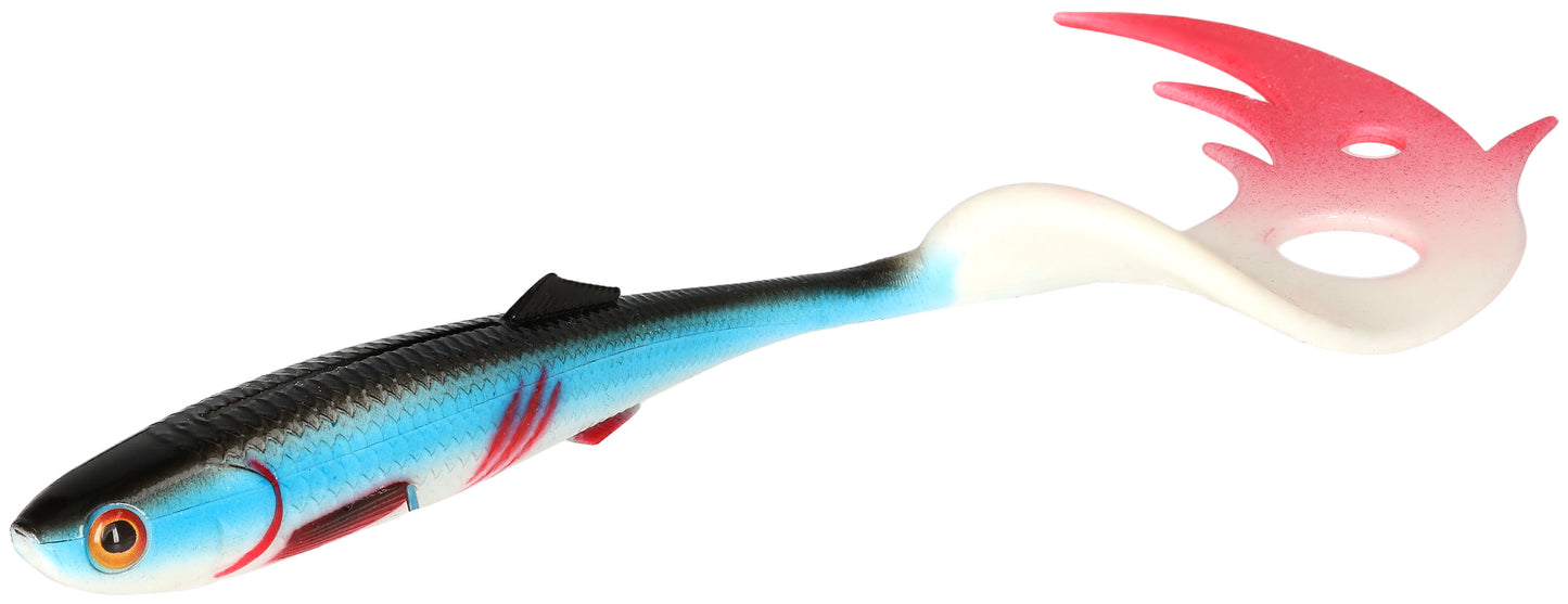 Mikado Köder - Sicario Pike Tail 8.5cm/BLEEDING Blue - 4 Stk.