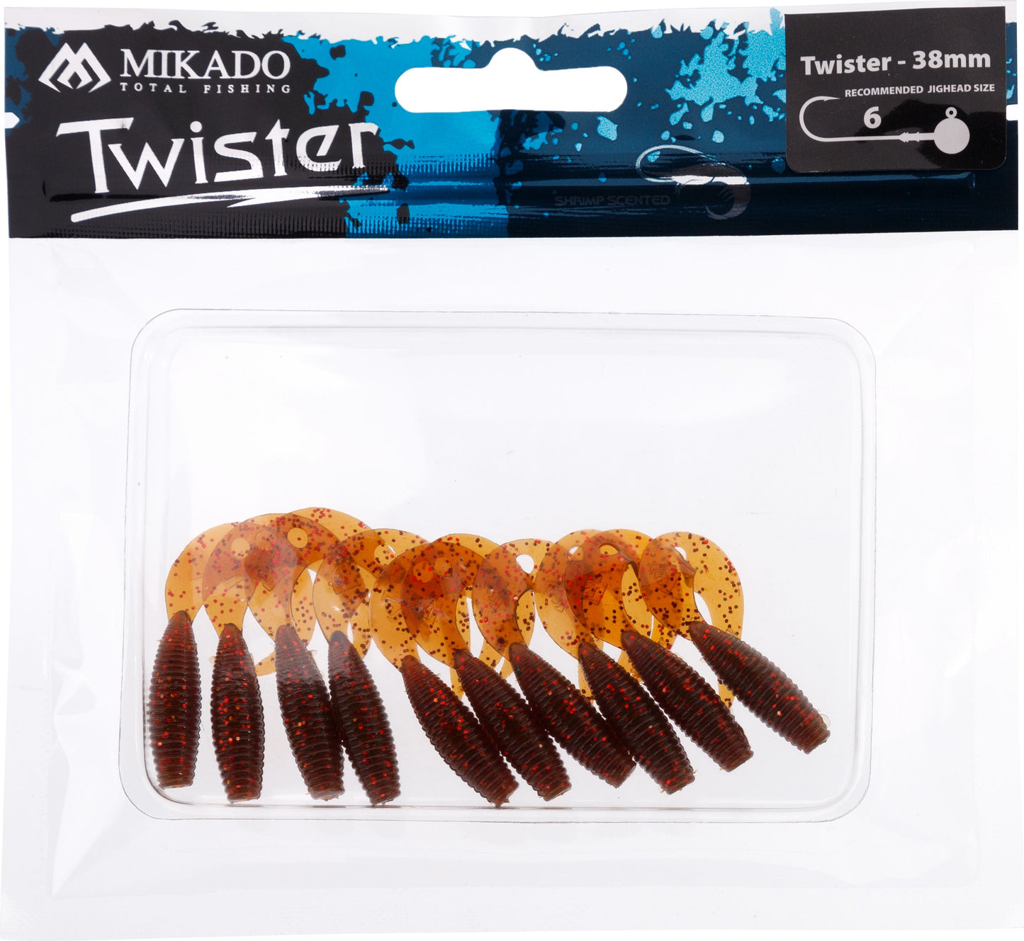 Mikado Köder - Twister 38mm/ Motoroil Red - 10 Stk.