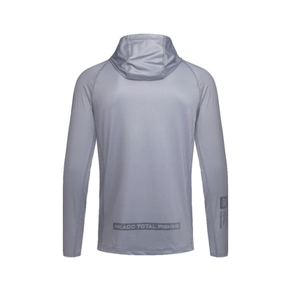 Mikado Long Sleeve – Angler-Hoodie Mit Integrierter Kapuze – Mit UV/UPF Filter – Grau – Größe S – 1 Stk.