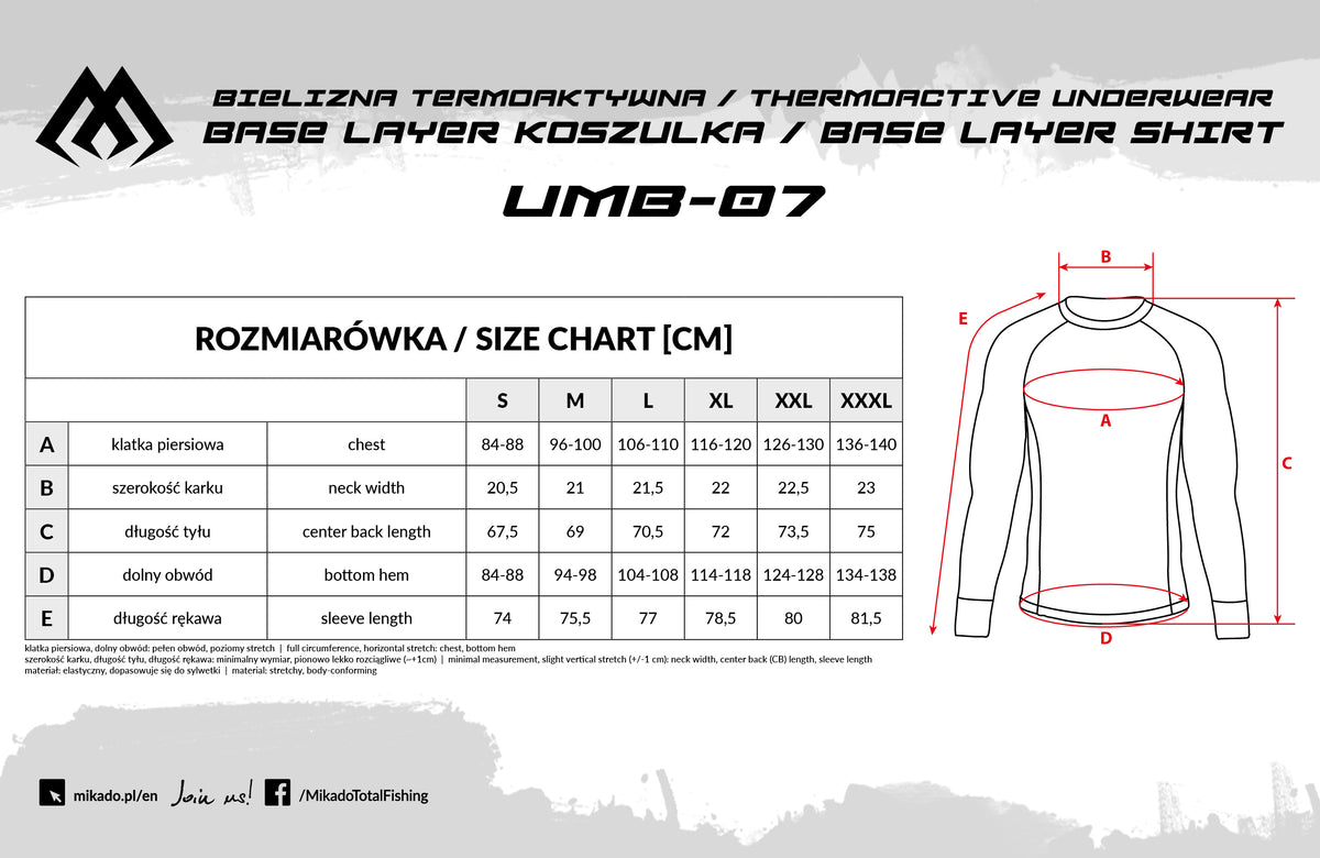 Mikado Thermoaktive Unterwäsche - Base Layer Shirt - Größe L - 1 Stk.