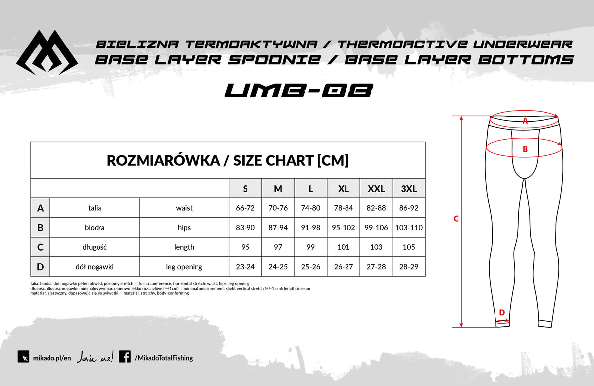 Mikado Thermoaktive Unterwäsche - Base Layer Hose - Größe L - 1 Stk.