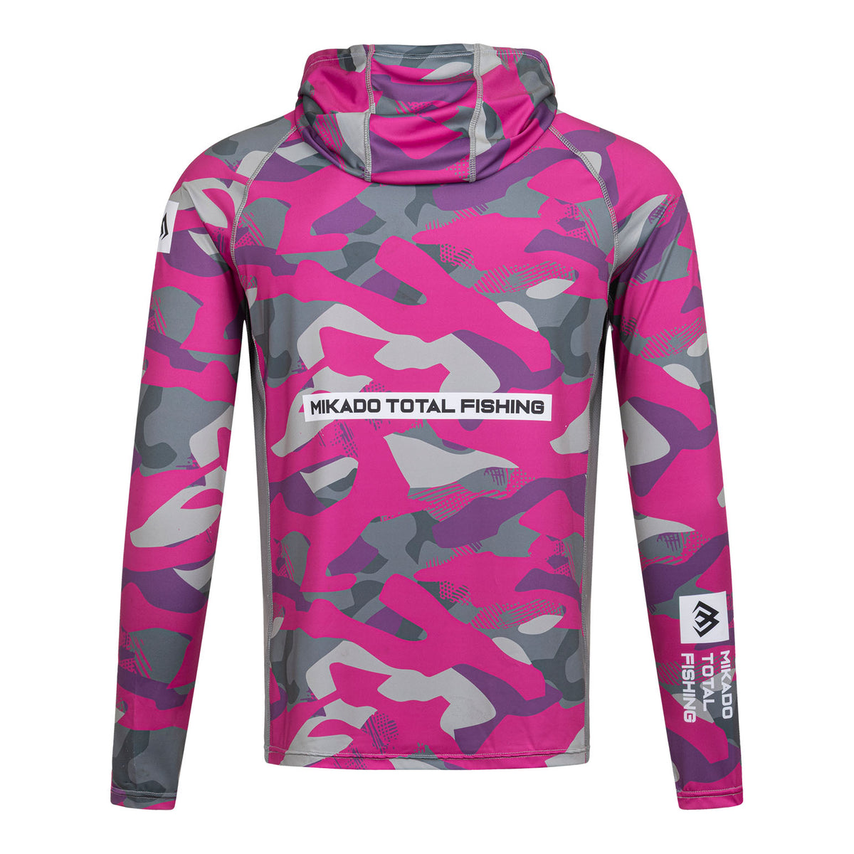 Mikado Damen Longsleeve - Hoodie Mit Gesichtsschutz - Mit Upf-Filter - Lady Camo - Größe M - 1 Stk.