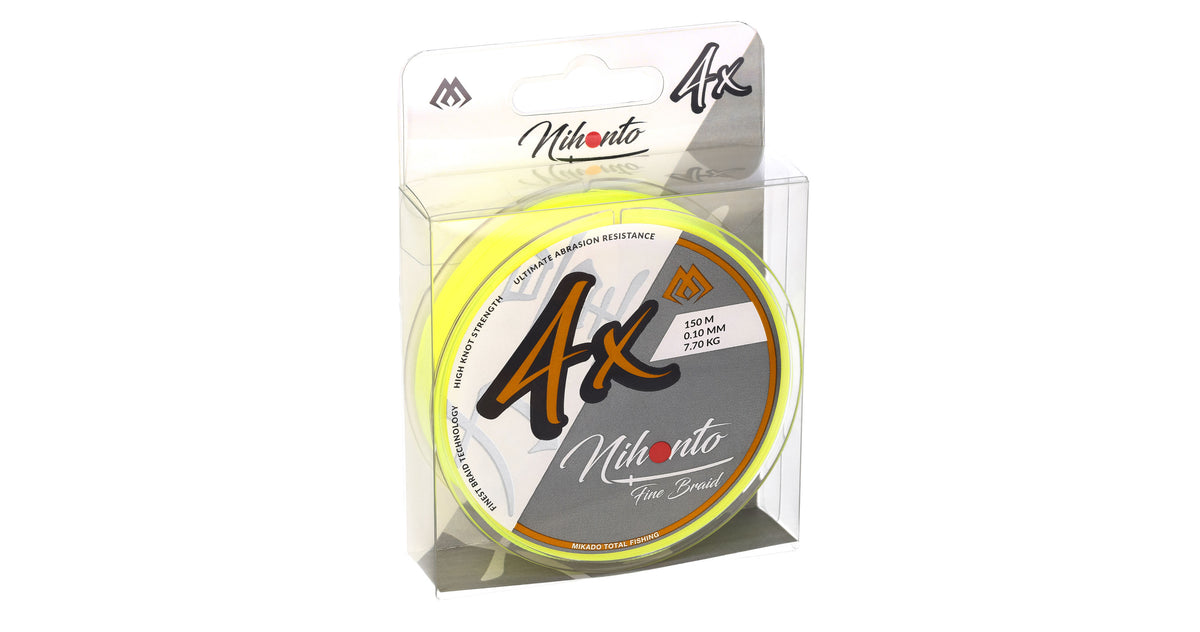 Mikado Geflochtene Schnüre - Nihonto Fine Braid - 0.10mm/7.7kg/150m - Fluo Gelb - 1 Spule