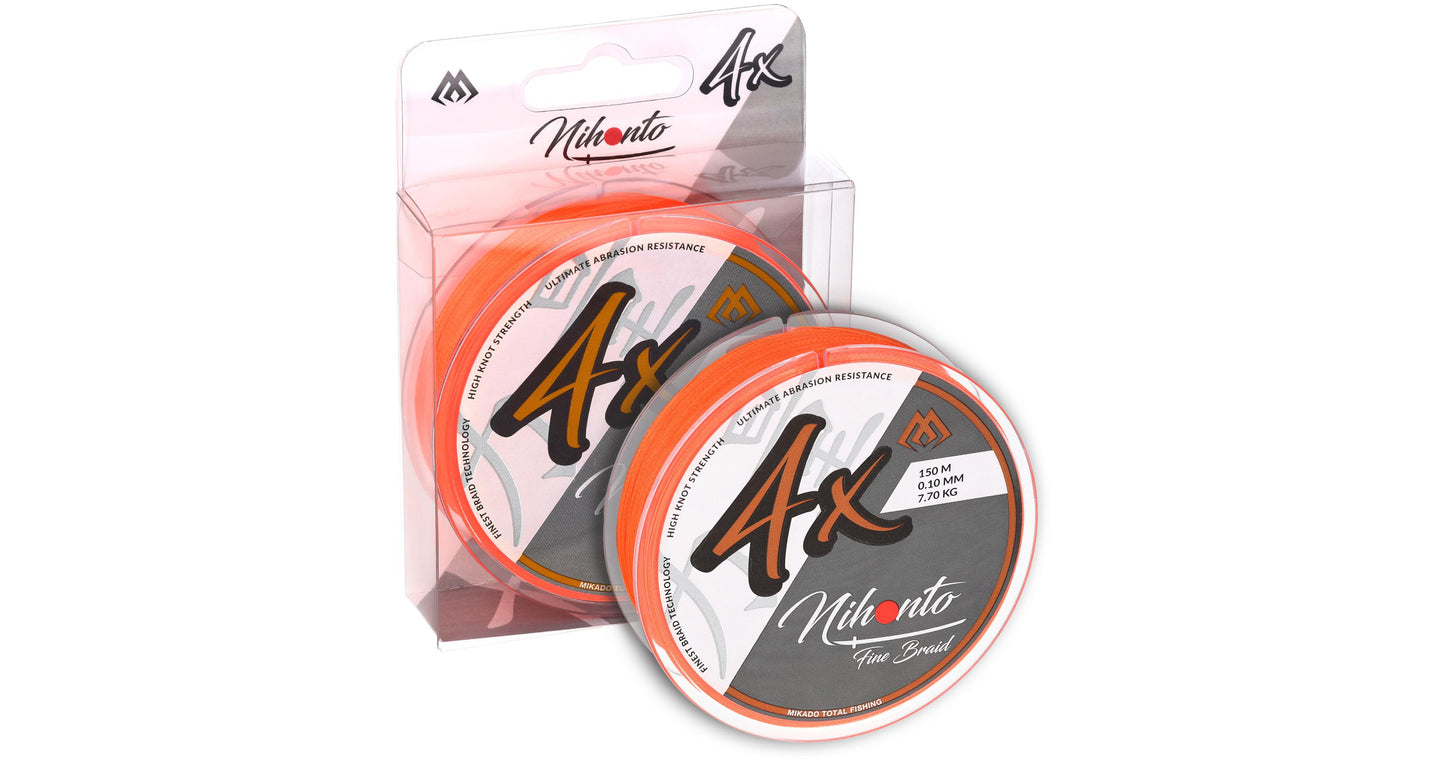 Mikado Geflochtene Schnüre - Nihonto Fine Braid - 0.40mm/34.9kg/150m - Fluo Orange - 1 Spule