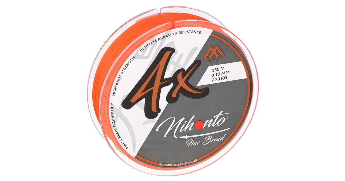 Mikado Geflochtene Schnüre - Nihonto Fine Braid - 0.40mm/34.9kg/150m - Fluo Orange - 1 Spule