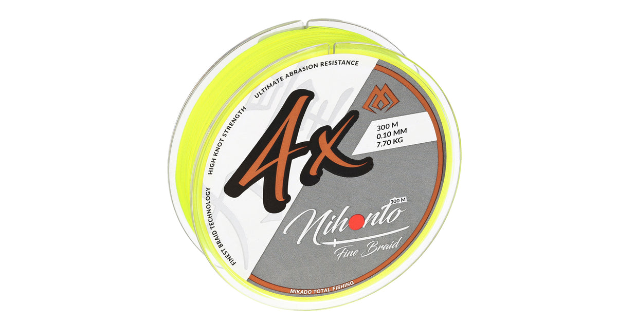 Mikado Geflochtene Schnüre - Nihonto Fine Braid - 0.40mm/34.9kg/300m - Fluo Gelb - 1 Spule