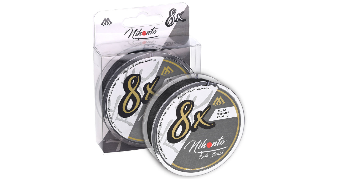 Mikado Geflochtene Schnüre - Nihonto Octa Braid - 0.08mm/5.15kg/10m - Schwarz - 1 Spule