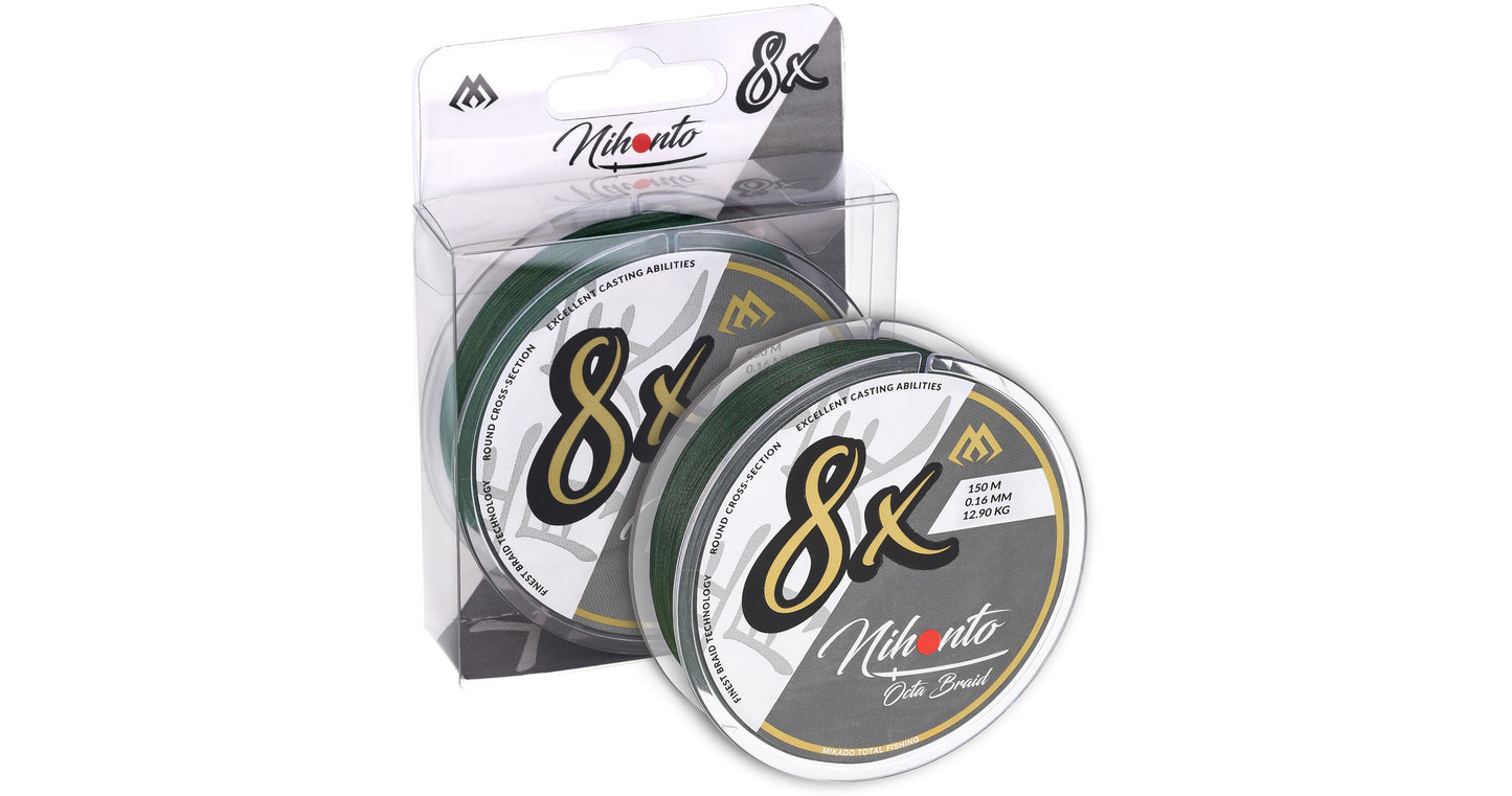 Mikado Geflochtene Schnüre - Nihonto Octa Braid - 0.18mm/16.4kg/10m - Grün - 1 Spule