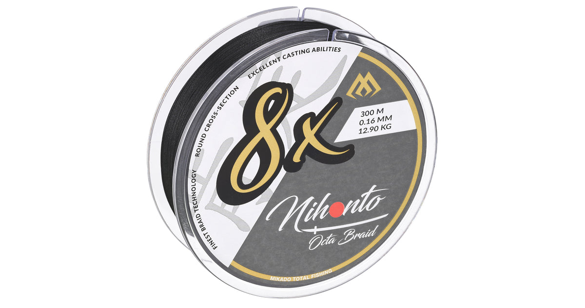 Mikado Geflochtene Schnüre - Nihonto Octa Braid - 0.08mm/5.15kg/300m - Schwarz - 1 Spule